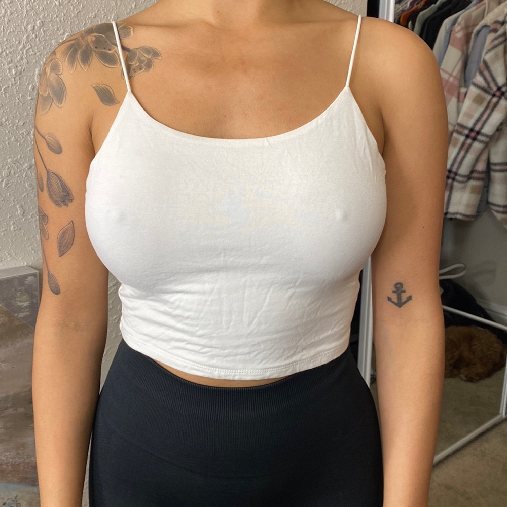 White Fashion Nova Kiki Cropped Top in Ivory